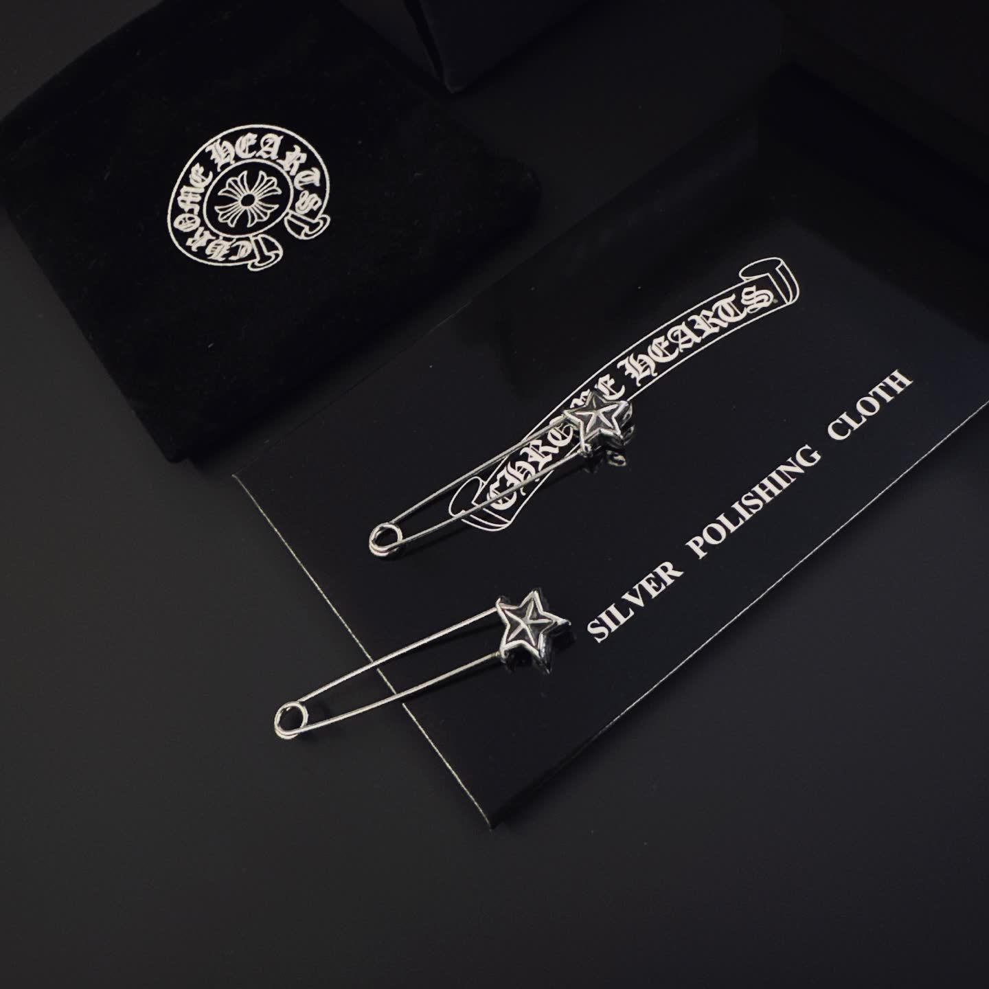 Chrome Hearts Silver Star Safety Pins